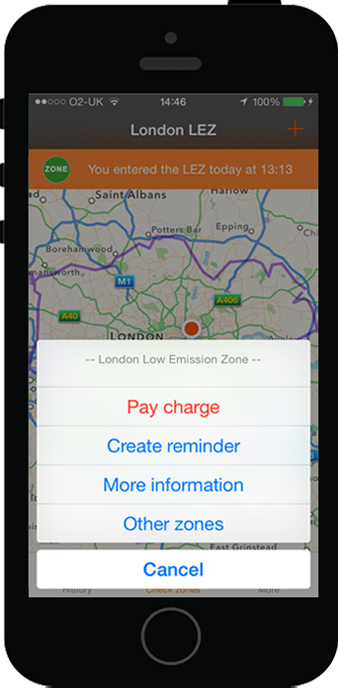 Pay the London Low Emission Zone Charge